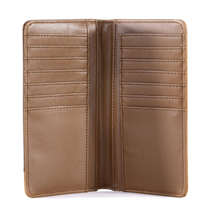 MW - 611 Embossed Floral Men's Bifold Long PU Leather Wallet - LECCE