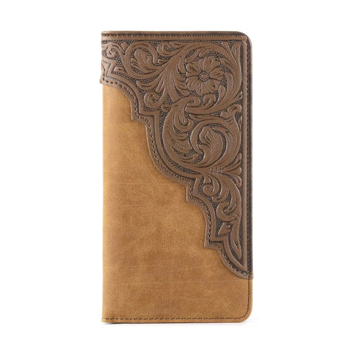MW - 611 Embossed Floral Men's Bifold Long PU Leather Wallet - LECCE