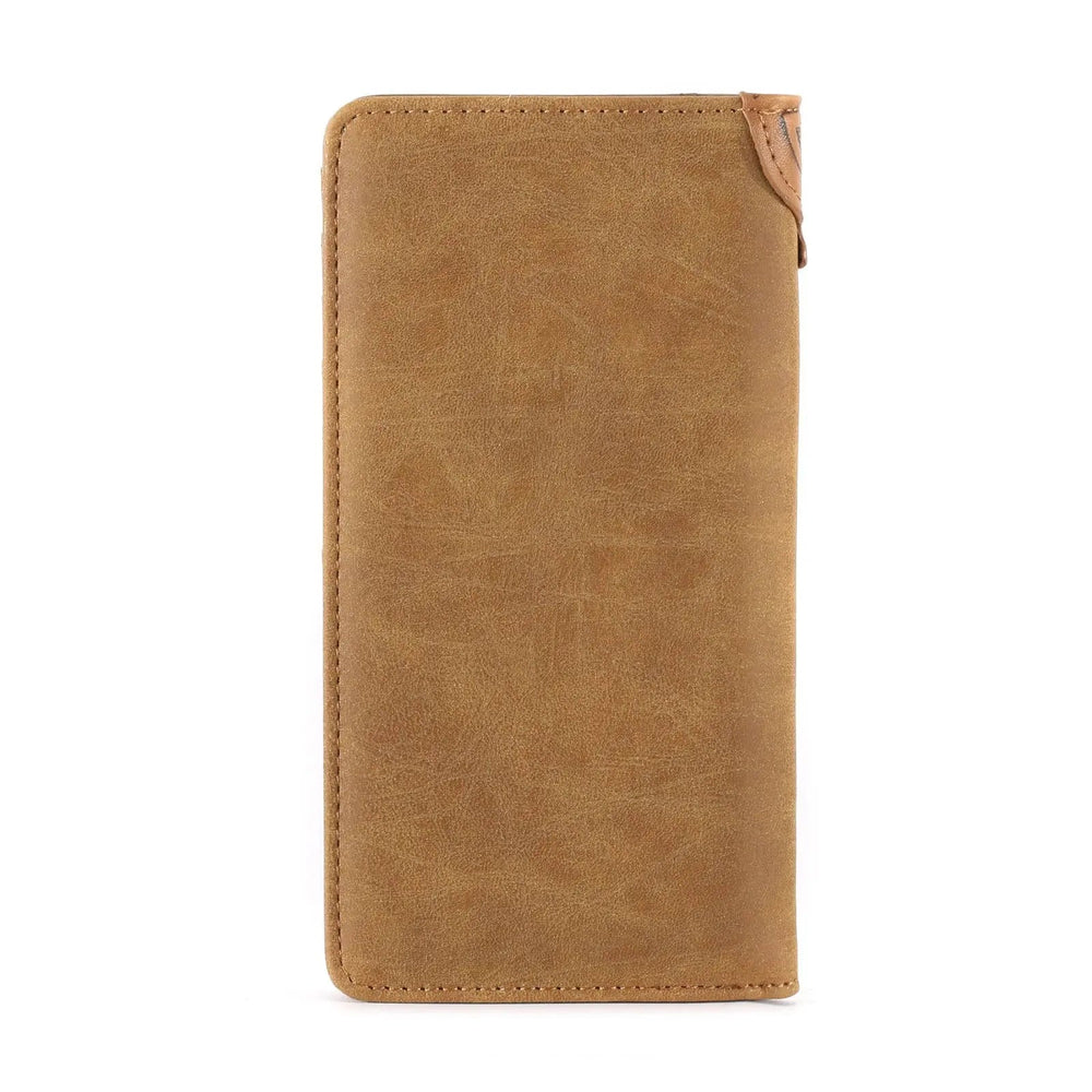 MW - 613 Embossed Floral Men's Bifold Long PU Leather Wallet - LECCE