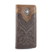 MW - 614 Embroidered Boot Scroll Men's Bifold Long PU Leather Wallet - LECCE