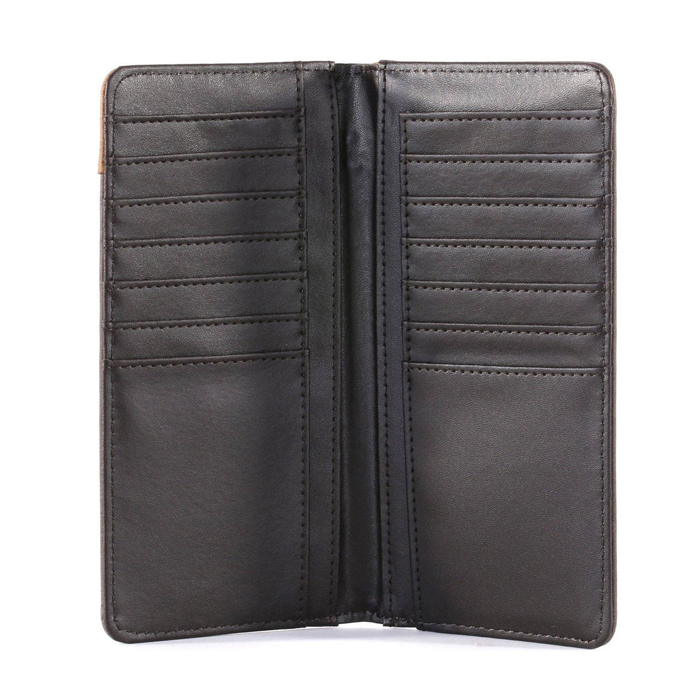 MW - 614 Embroidered Boot Scroll Men's Bifold Long PU Leather Wallet - LECCE