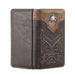MW - 614 Embroidered Boot Scroll Men's Bifold Long PU Leather Wallet - LECCE