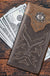 MW - 614 Embroidered Boot Scroll Men's Bifold Long PU Leather Wallet - LECCE