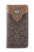 MW - 614 Embroidered Boot Scroll Men's Bifold Long PU Leather Wallet - LECCE