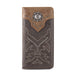 MW - 614 Embroidered Boot Scroll Men's Bifold Long PU Leather Wallet - LECCE