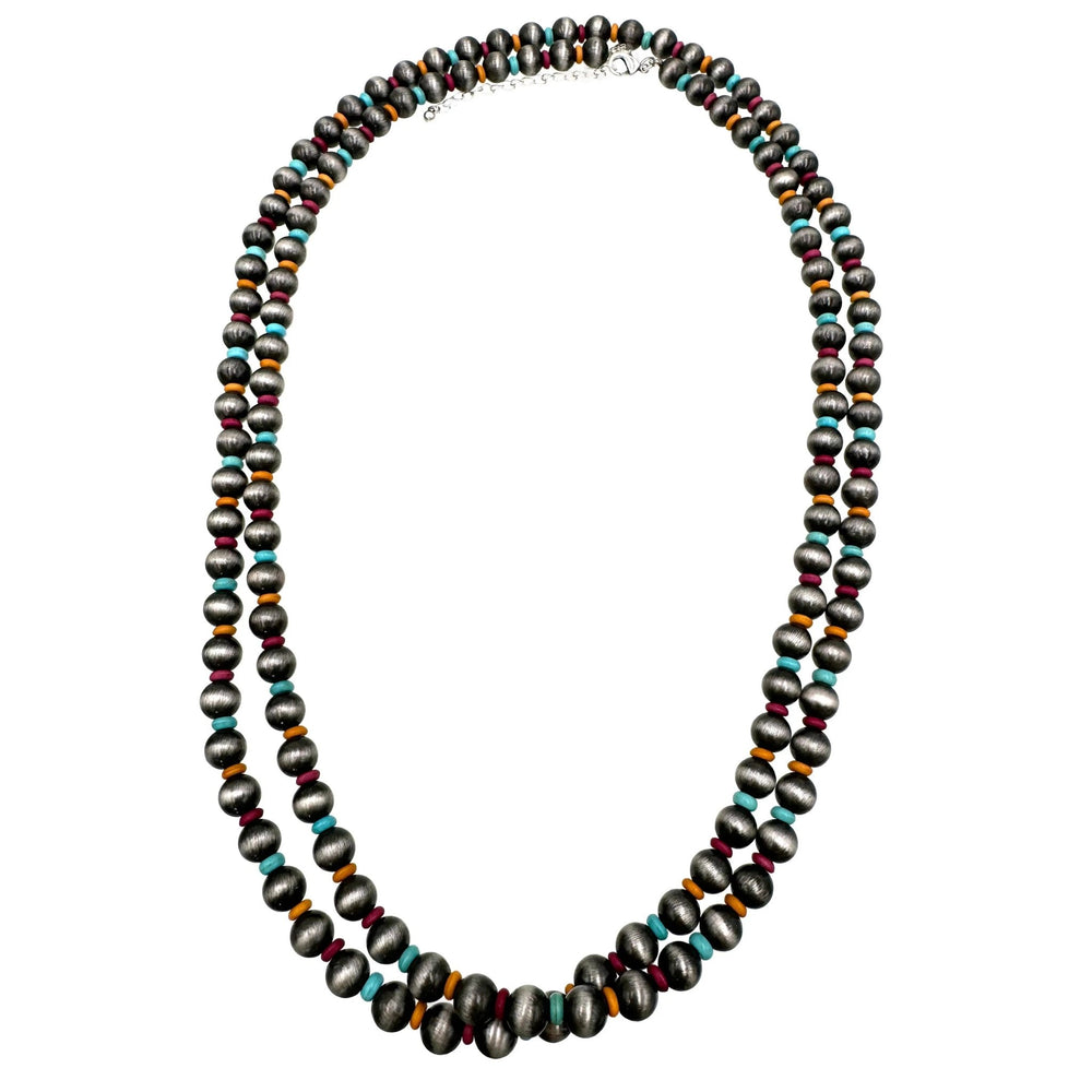 Navajo Large Beads Versatile Long 60 inch Necklace - LECCE
