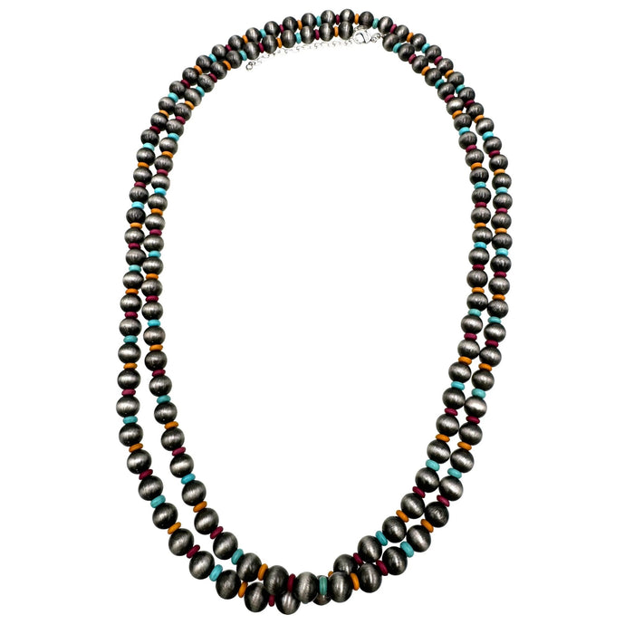 Navajo Large Beads Versatile Long 60 inch Necklace - LECCE