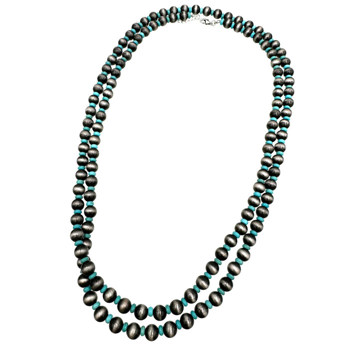 Navajo Large Beads Versatile Long 60 inch Necklace - LECCE