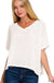 Neutral Drop Shoulder Short Sleeve Jacquard Top - LECCE