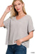 Neutral Drop Shoulder Short Sleeve Jacquard Top - LECCE