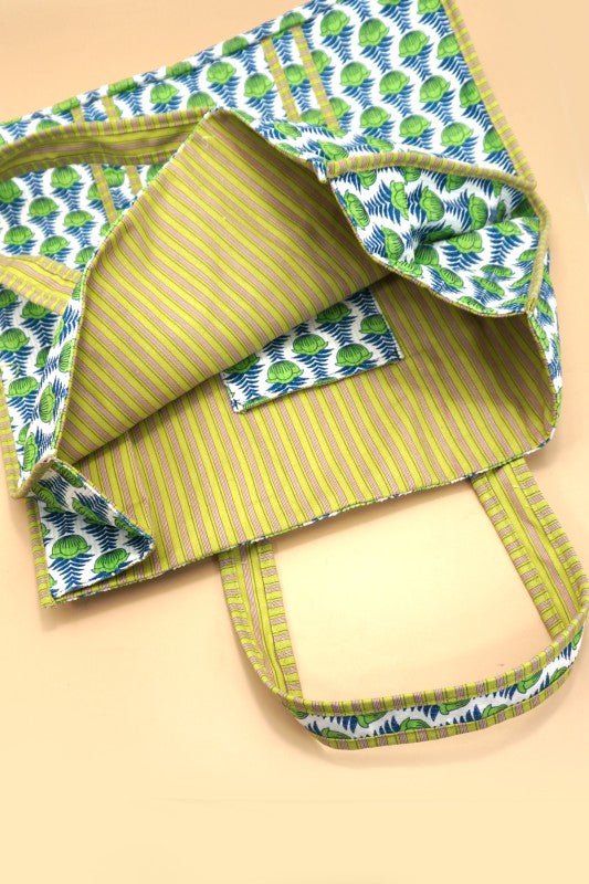 Organic Reversible Quilted Tote Bag - LECCE