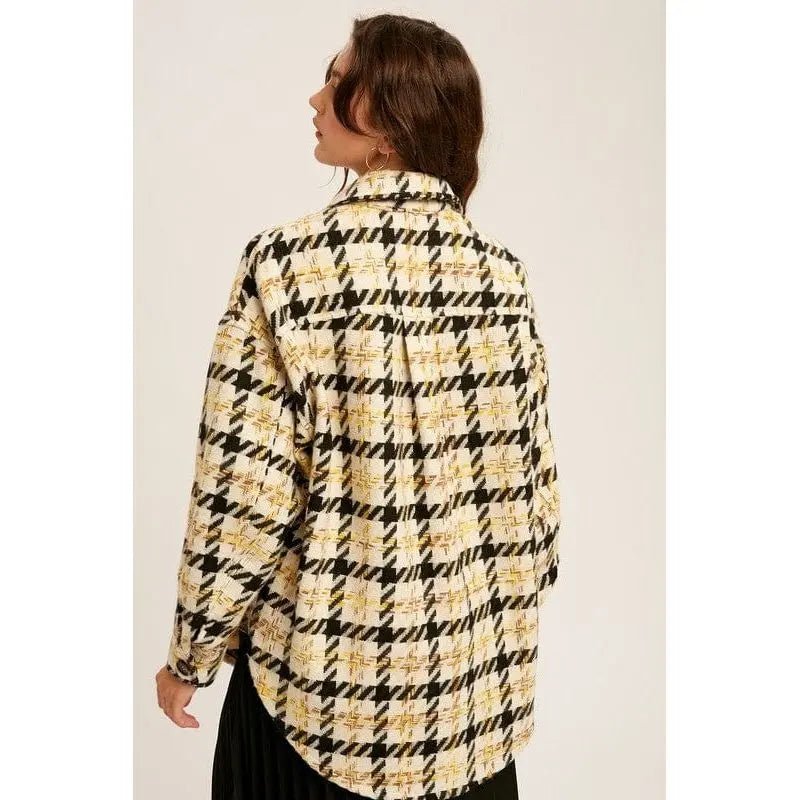Over Sized Plaid Soft Sherling Shacket - LECCE