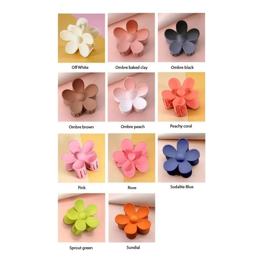 Oversize Matte Flower Hair Claw Clips - LECCE