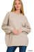 Oversized Round Neck Raw Seam Melange Sweater - LECCE