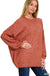 Oversized Round Neck Raw Seam Melange Sweater - LECCE