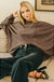 Oversized Round Neck Raw Seam Melange Sweater - LECCE