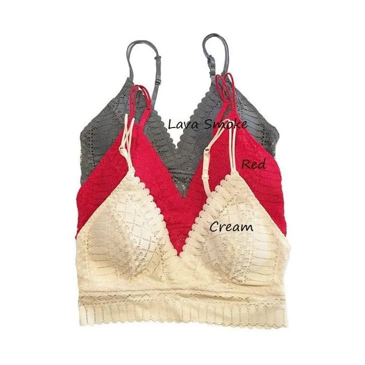 Padded Lace Longline Silhouette Bralette - LECCE