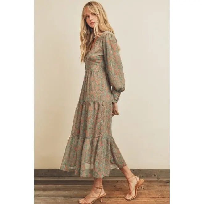 Paisley Floral Tiered Dress - LECCE