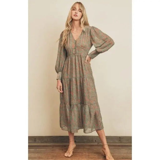 Paisley Floral Tiered Dress - LECCE