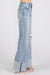 Petra High Rise Super Stretch Wide Leg Flare Jeans with Cuffed Hem - LECCE