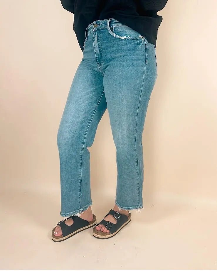 Petra Super High Rise Stretch Classic Straight Jeans - LECCE