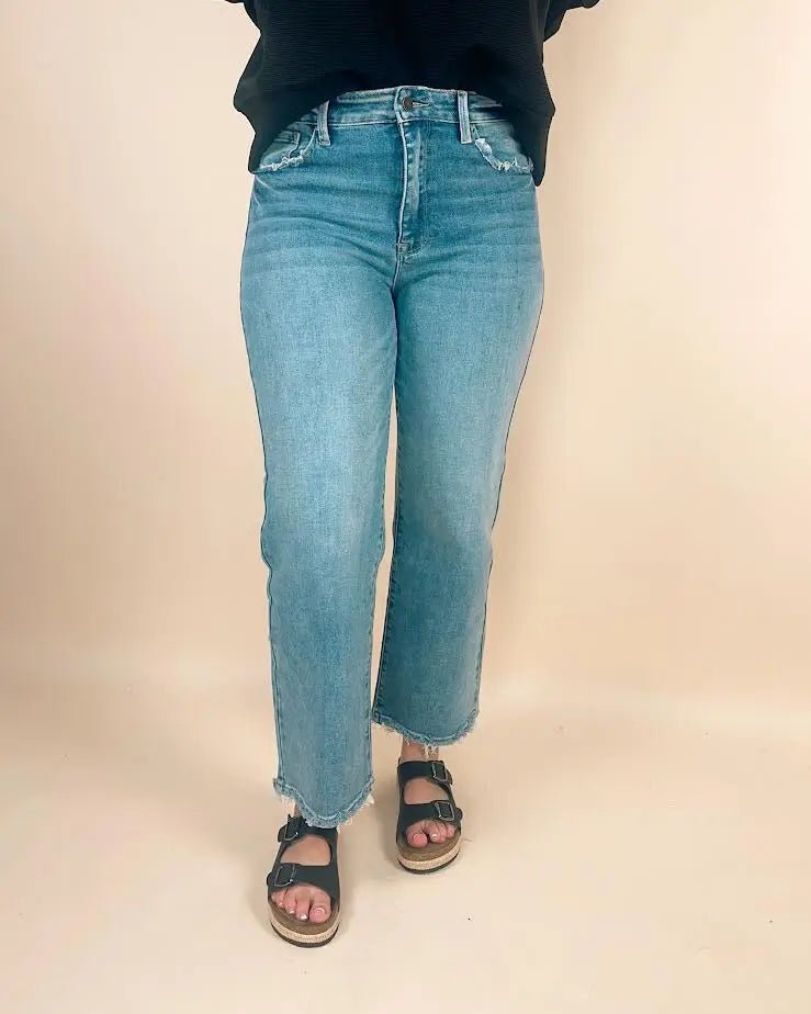 Petra Super High Rise Stretch Classic Straight Jeans - LECCE