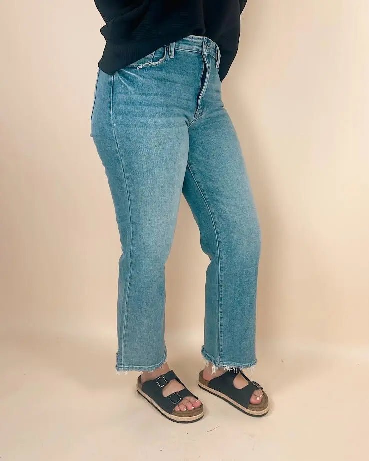 Petra Super High Rise Stretch Classic Straight Jeans - LECCE