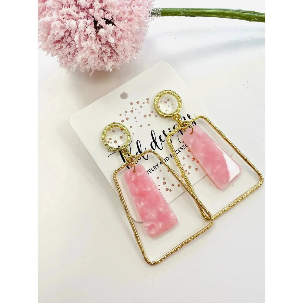 Pink Acrylic Madisons Earrings - LECCE