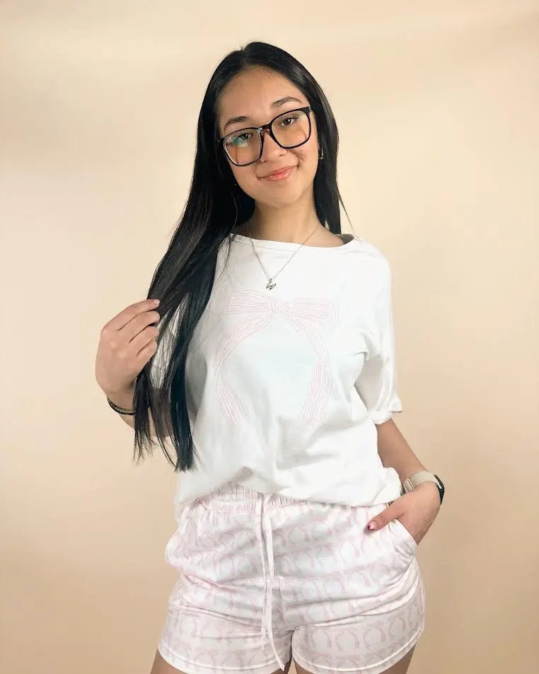 Pink Bow Knot Tee and Shorts Set