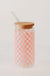 Pink Checkered 17 oz Can Glass w/ Straw and Lid - Decor - LECCE