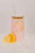 Pink Checkered 17 oz Can Glass w/ Straw and Lid - Decor - LECCE
