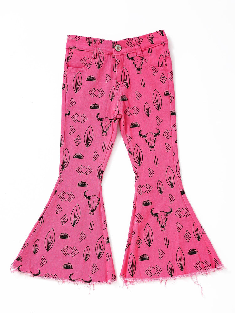 Pink Cow Western Girls Flare Jeans - LECCE