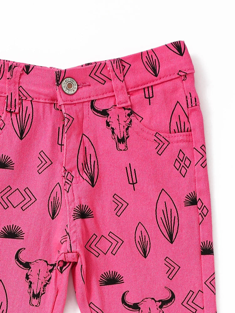 Pink Cow Western Girls Flare Jeans - LECCE