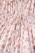 Pink Floral Ruffle Sleeve Front Tie Shirred Waist Mini Dress - LECCE