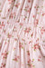 Pink Floral Ruffle Sleeve Front Tie Shirred Waist Mini Dress - LECCE