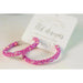Pink Glitter Hoops Earrings - LECCE