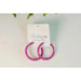 Pink Glitter Hoops Earrings - LECCE