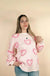 Pink Heart Shape Bubble Sleeve Baggy Sweater - LECCE