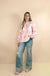 Pink Heart Shape Bubble Sleeve Baggy Sweater - LECCE