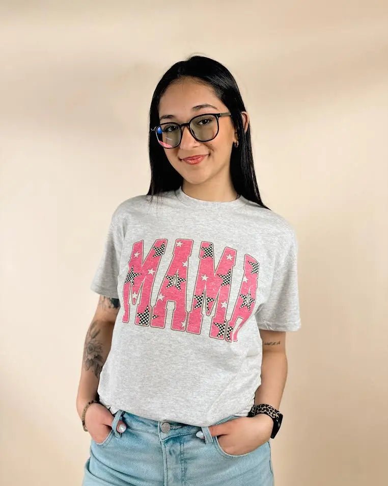 Pink Mama Stars Sublimation Graphic Tee | Unisex T-Shirt