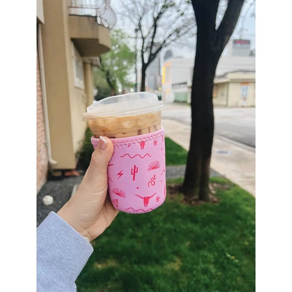 Pink Southwest Iced Coffee Sleeve/Koozie - 16oz
