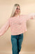 Pink Stripe Textured Long Sleeve Top - LECCE