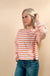 Pink Stripe Textured Long Sleeve Top - LECCE