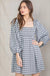 Plaid Babydoll Dress With Smocking Back Detail - LECCE