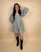 Plaid Babydoll Dress With Smocking Back Detail - LECCE