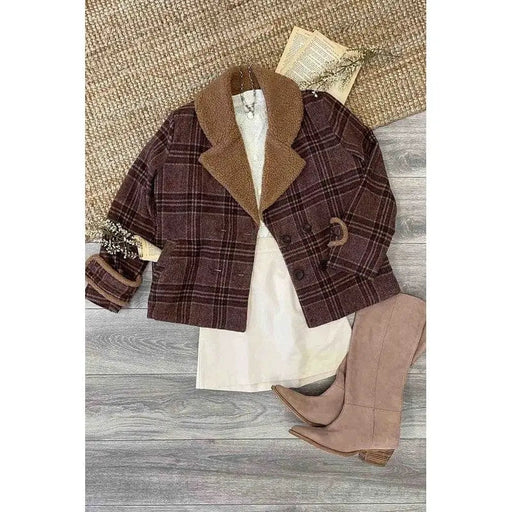 Plaid faux fur jacket - LECCE