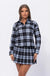 Plaid Loose Shirts and Pleated Skirt Set - LECCE
