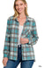 Plaid Roll - up Long Sleeve Shacket - LECCE