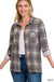 Plaid Roll - up Long Sleeve Shacket - LECCE