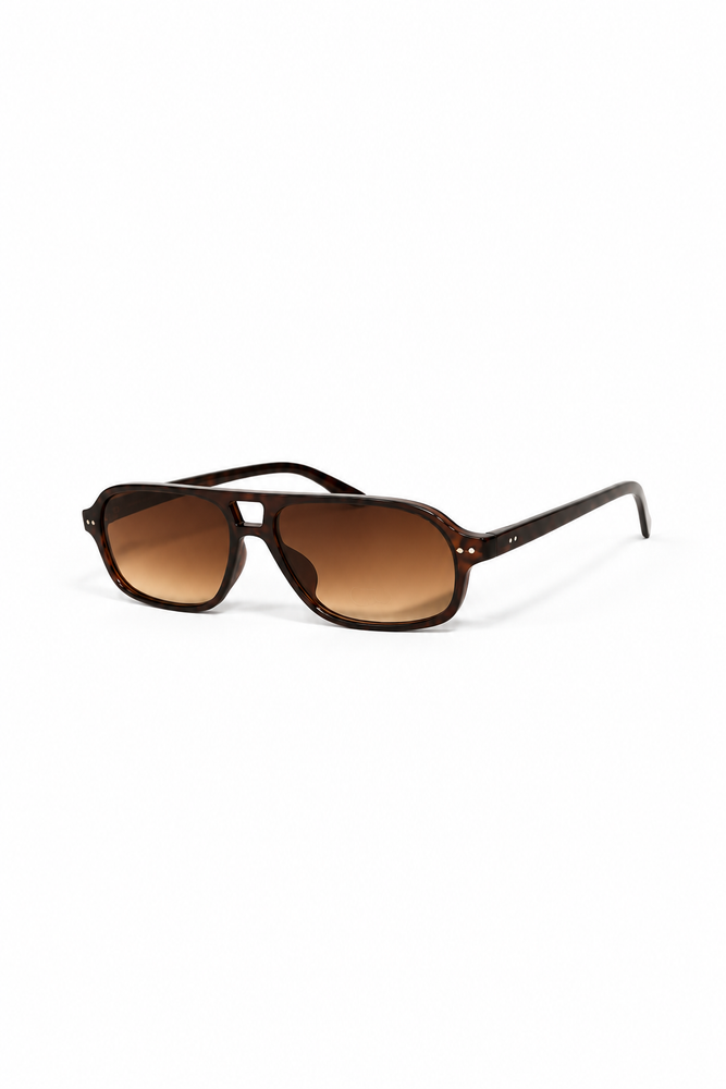 Fashion Plastic Glasses brown on white background